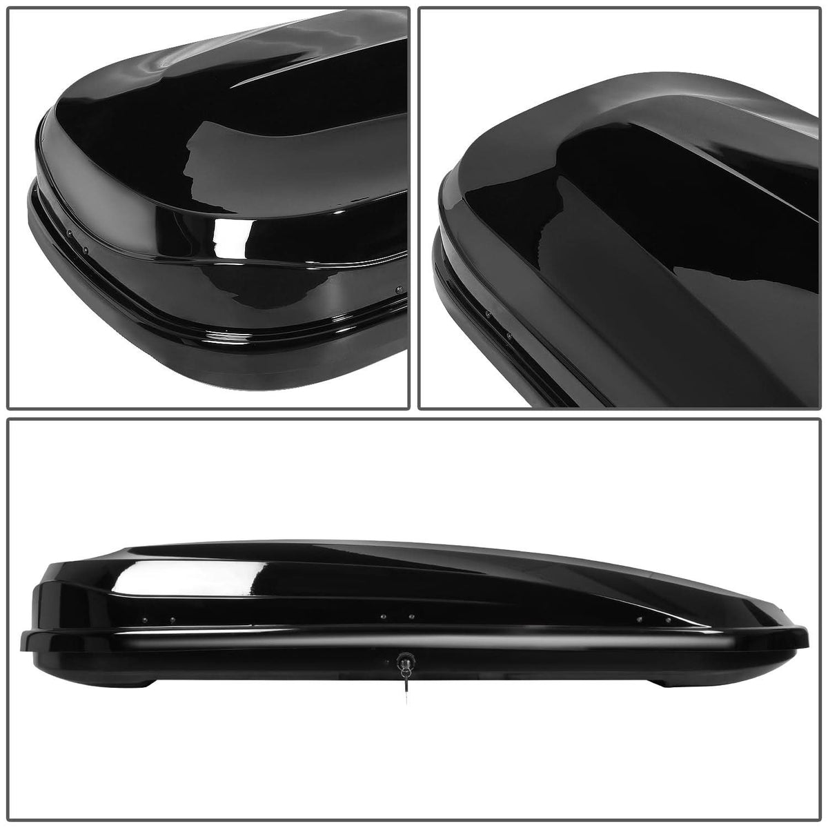 Universal 480L 79 Inch Roof Box - Glossy Smooth Black
