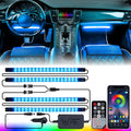 Xprite 4PC Celestial Series Double Row RGB LED Interior Car Light Set - Bluetooth and Remote Control