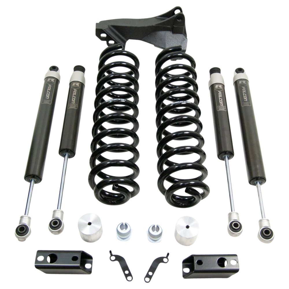 2.5" Coil Spring Front Lift Kit W/Falcon 1.1 Monotube Shocks Front/Rear - Ford Super Duty Diesel 4WD 2020-2026
