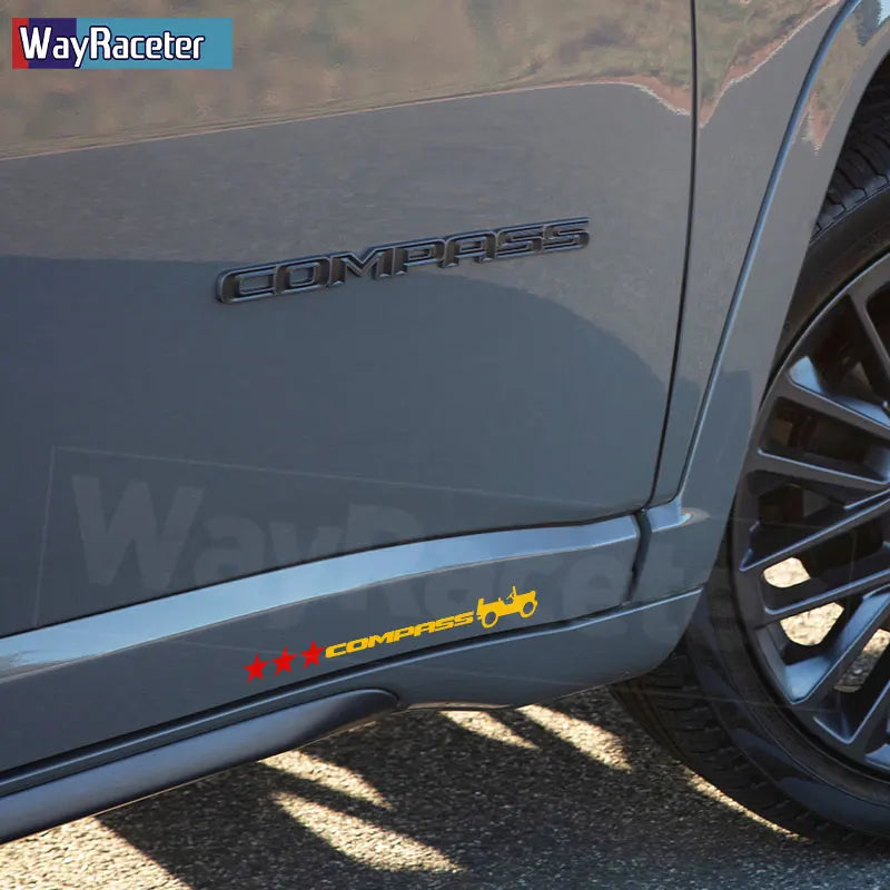 Jeep Compass Willy Edition Star Decal Kit – Reflective Vinyl | Hood, Trunk & Door Pillar (2 Pcs)