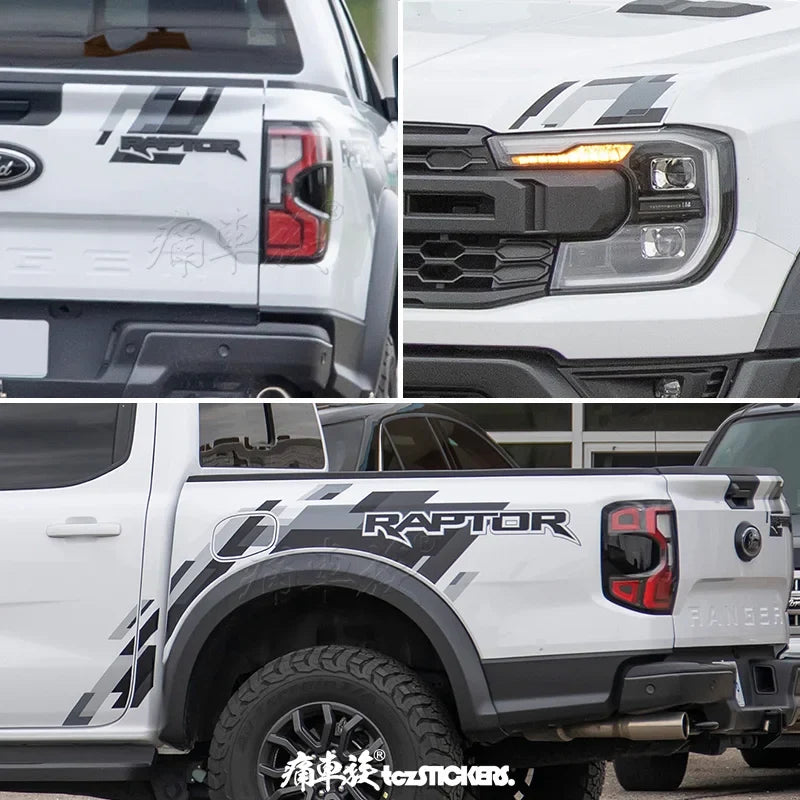 Body & Rear Trunk Exterior Decal for Ford Ranger Raptor (2024) | Custom Sports Vinyl Film