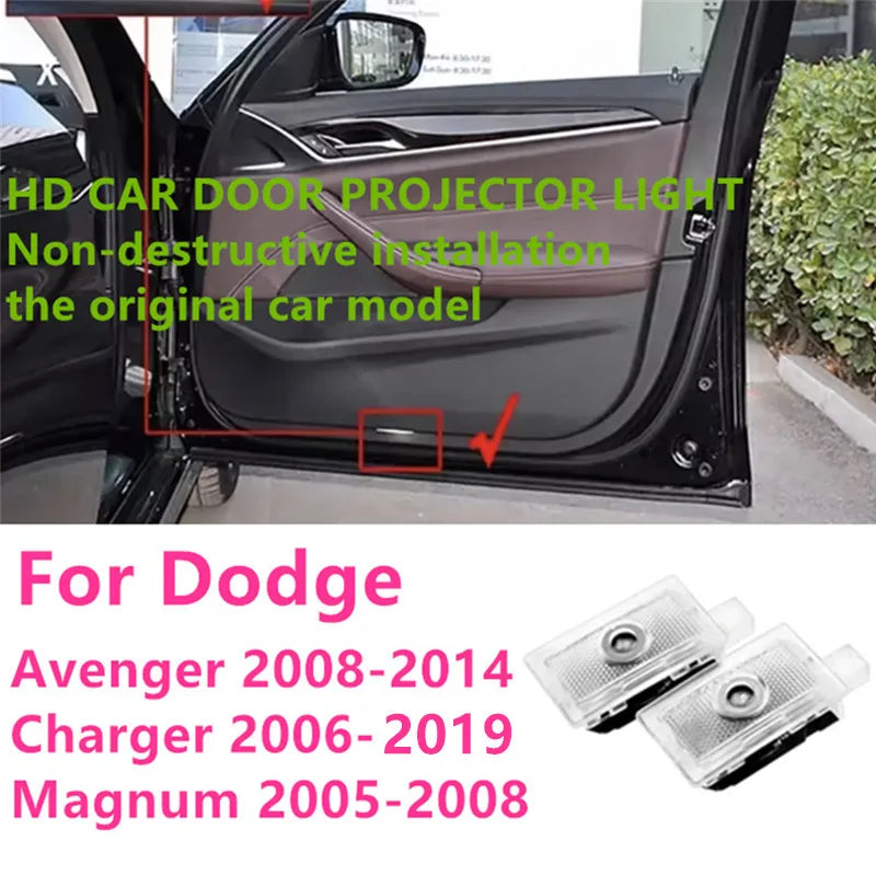 LED Door Logo Projector Welcome Light for Dodge Charger / Challenger | Ghost Shadow Puddle Light