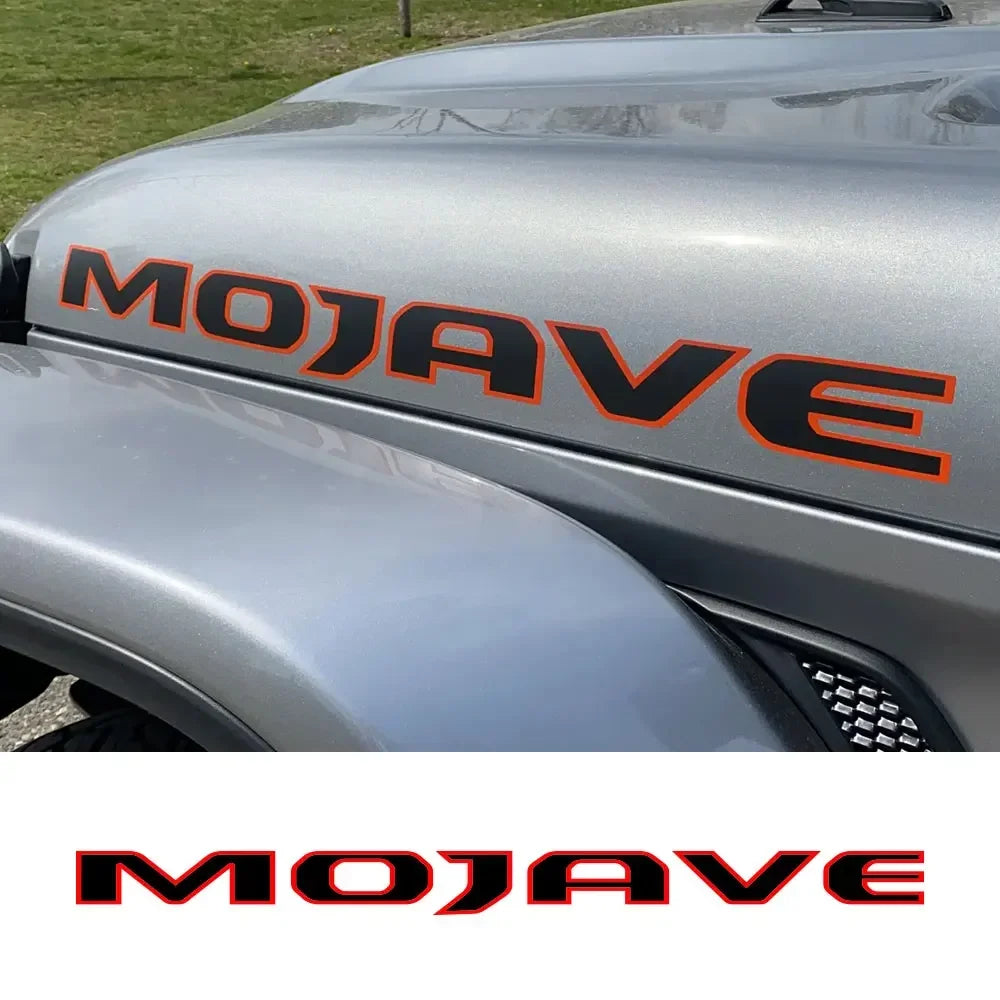 Jeep Gladiator Mojave Hood Decal – Vinyl Letter Graphic Sticker Set | Engine Hood Cover (2 Pcs)