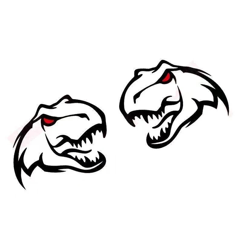 Ferocious Dinosaur Head Body Decal – Large Format Vinyl Sticker for Dodge Challenger & RAM TRX | Both Sides, Black