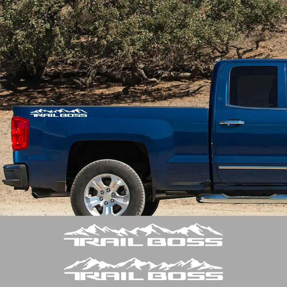 Mountain Body Side Decal for Chevrolet Silverado 1500 Trail Boss | 2-Piece Vinyl Trunk Sticker