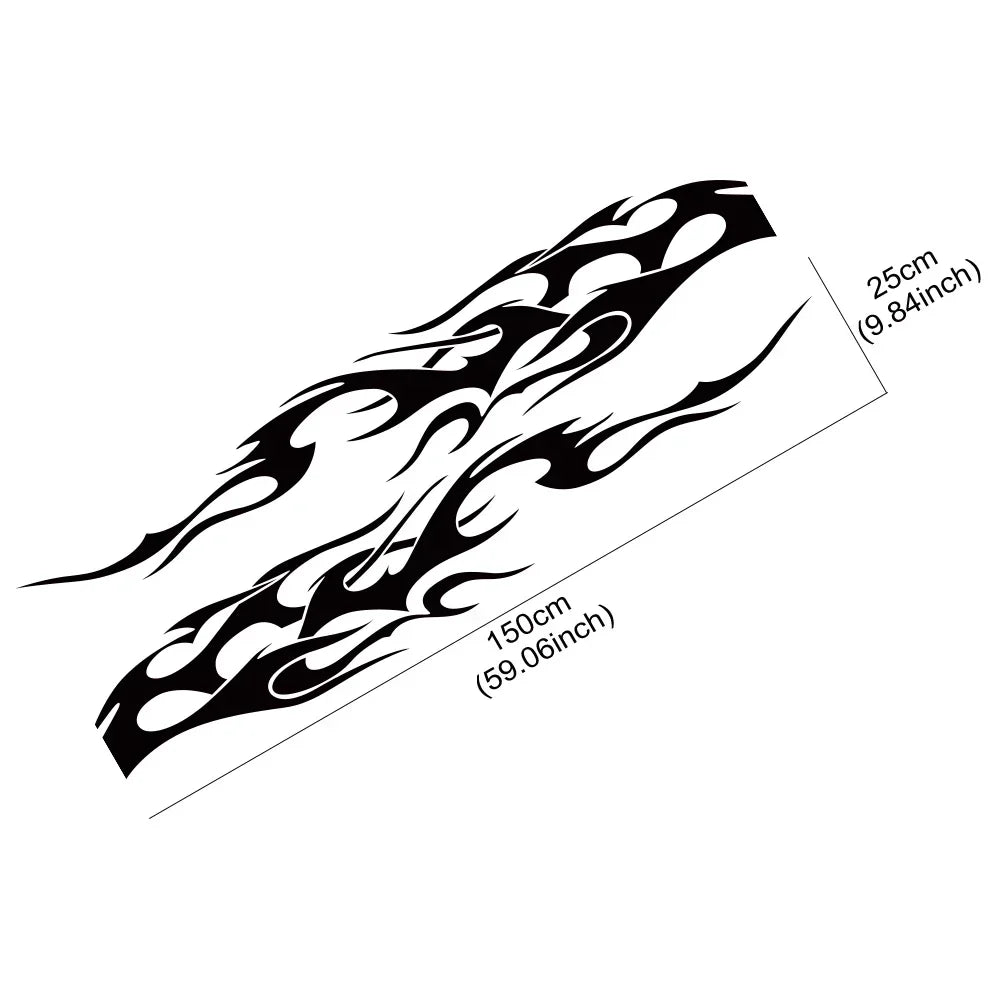 Flame Graphics Side Body Sticker | 2-Piece Universal Vinyl Sports Racing Decal