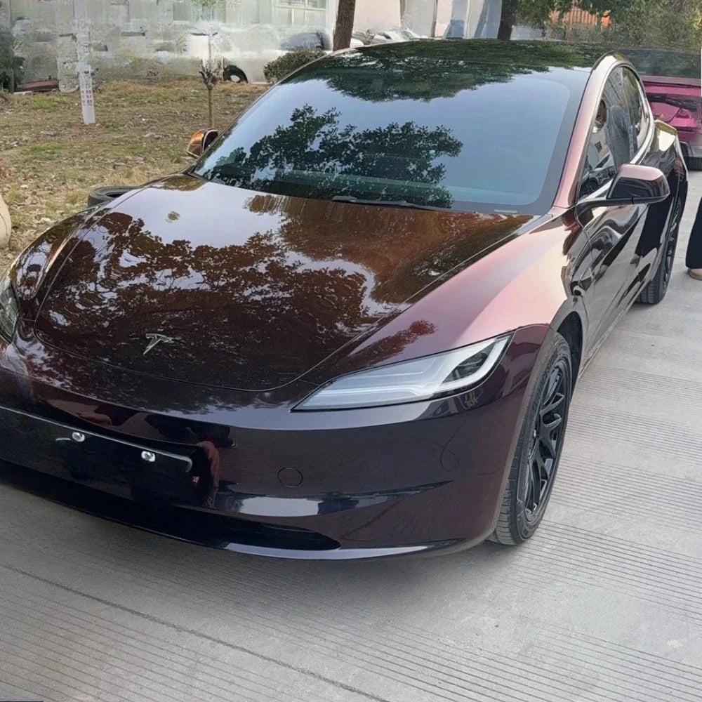 Precut Color Change PPF for Tesla Model 3 Highland (2024–2025) | Black & Glacier Blue PET Film