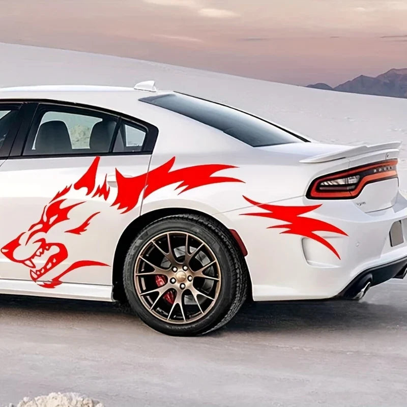 Wolf Side Body Decal | 2-Piece Waterproof Self-Adhesive Vinyl Animal Sticker