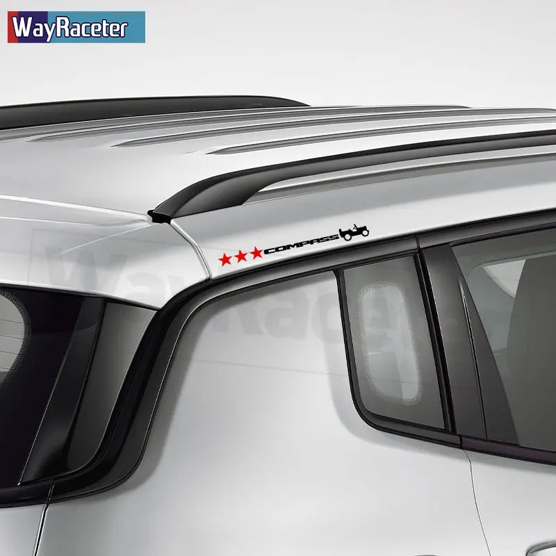 Jeep Compass Willy Edition Star Decal Kit – Reflective Vinyl | Hood, Trunk & Door Pillar (2 Pcs)