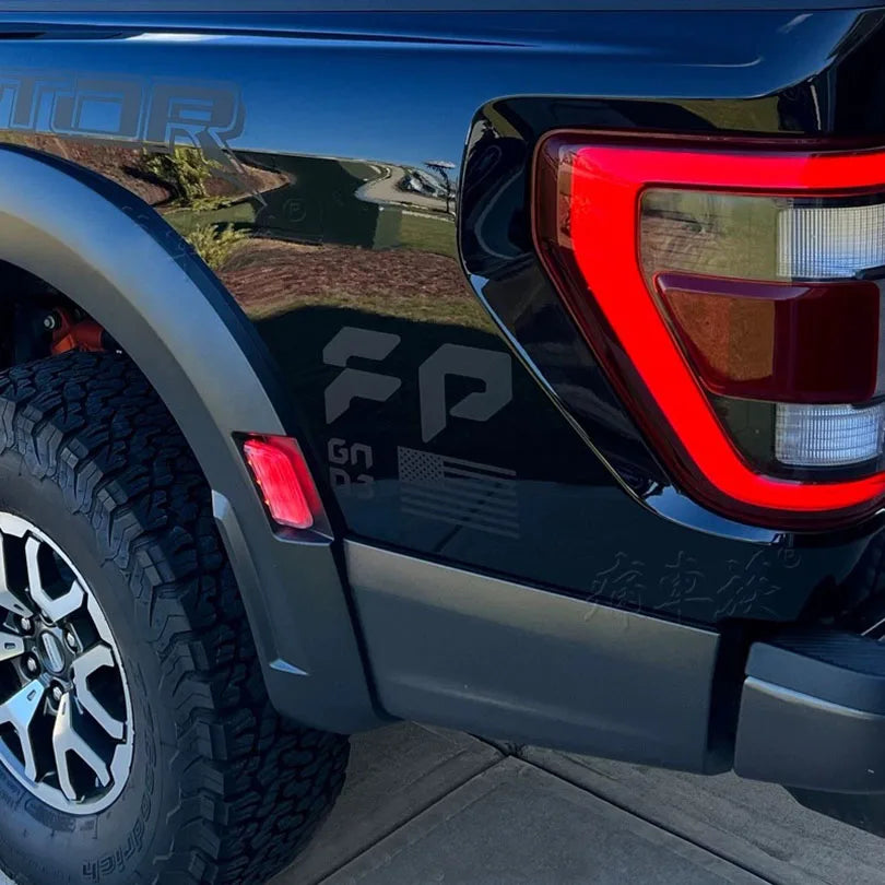 FP Performance USA Flag Bedside Decal for Ford F-150 / F-250 Raptor (Gen 1, 2 & 3) | Vinyl Sticker Pair