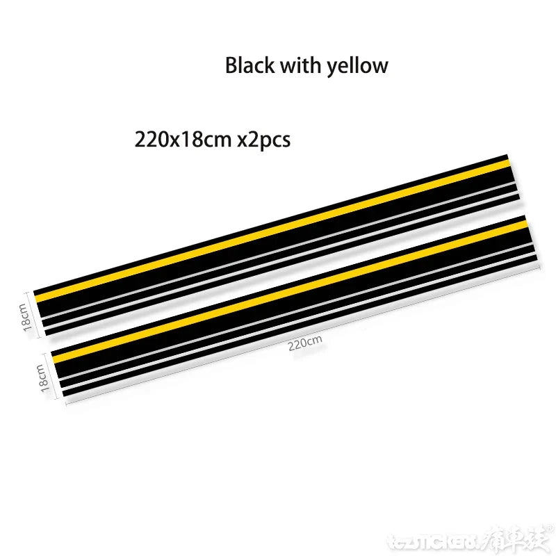 Dodge Challenger & Charger Full Racing Stripe Decal Kit – Hood, Roof & Tail Wrap | Demon-Style Sport Graphic | Style A or B