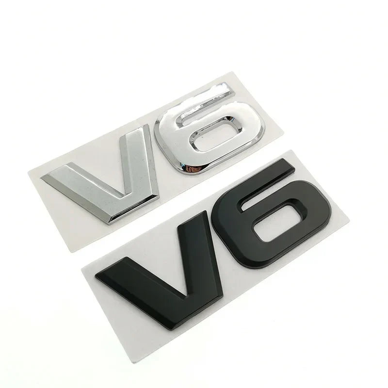 3D V6 Logo Badge Emblem | Universal Auto Decal for Mercedes, BMW, Audi, Ford & More
