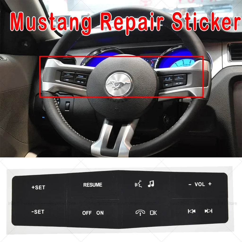 Steering Wheel Button Repair Decal for Ford Mustang (2015-2019) | Control Sticker
