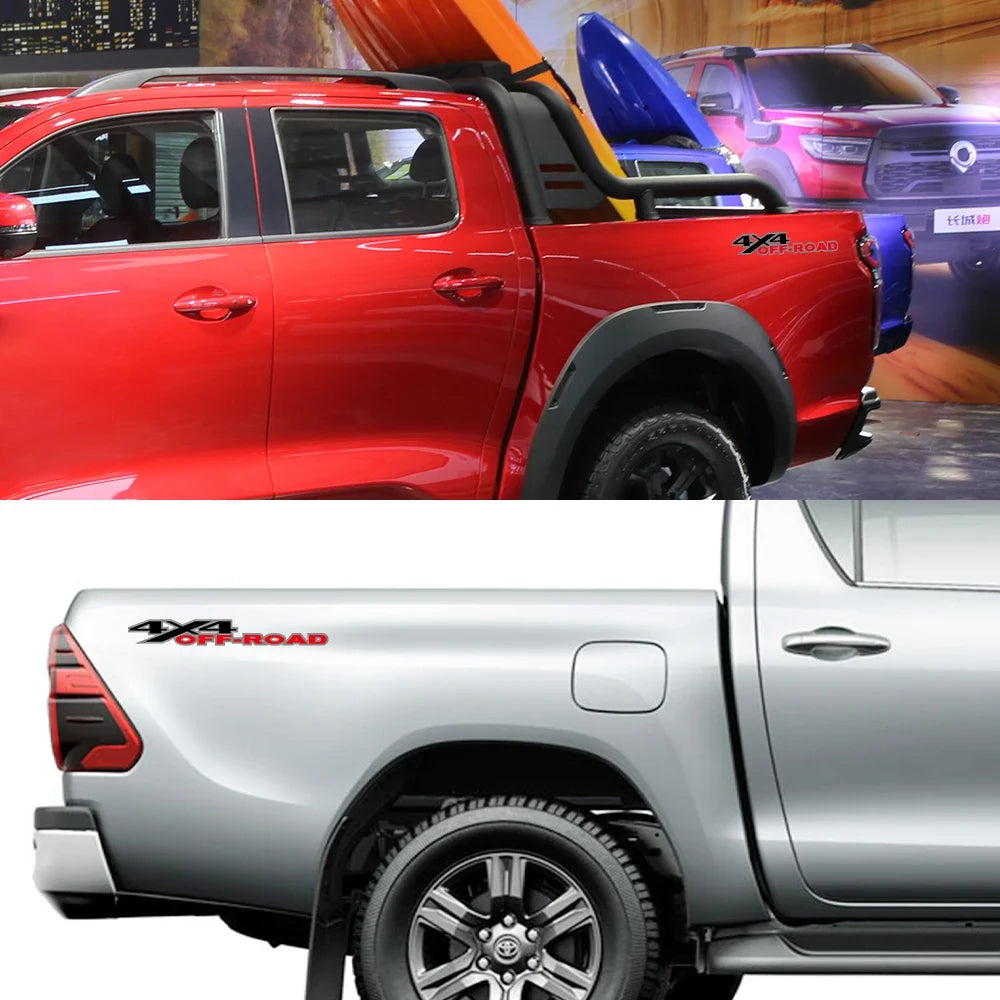4x4 Off-Road Graphic Decal for Ford F-150 / Silverado / Sierra / RAM / Dmax | 2-Piece Trunk Vinyl Sticker