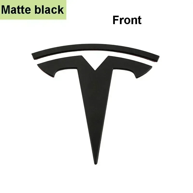 Zinc Alloy Front Hood Logo Sticker for Tesla Model 3 / Model Y | Auto Body Styling Emblem