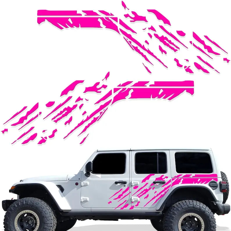 Jeep Wrangler JL 4-Door "Splash" Side Graphics Kit – 3M Vinyl Decal Wrap | 2018–2021 | Both Sides | 5 Colors