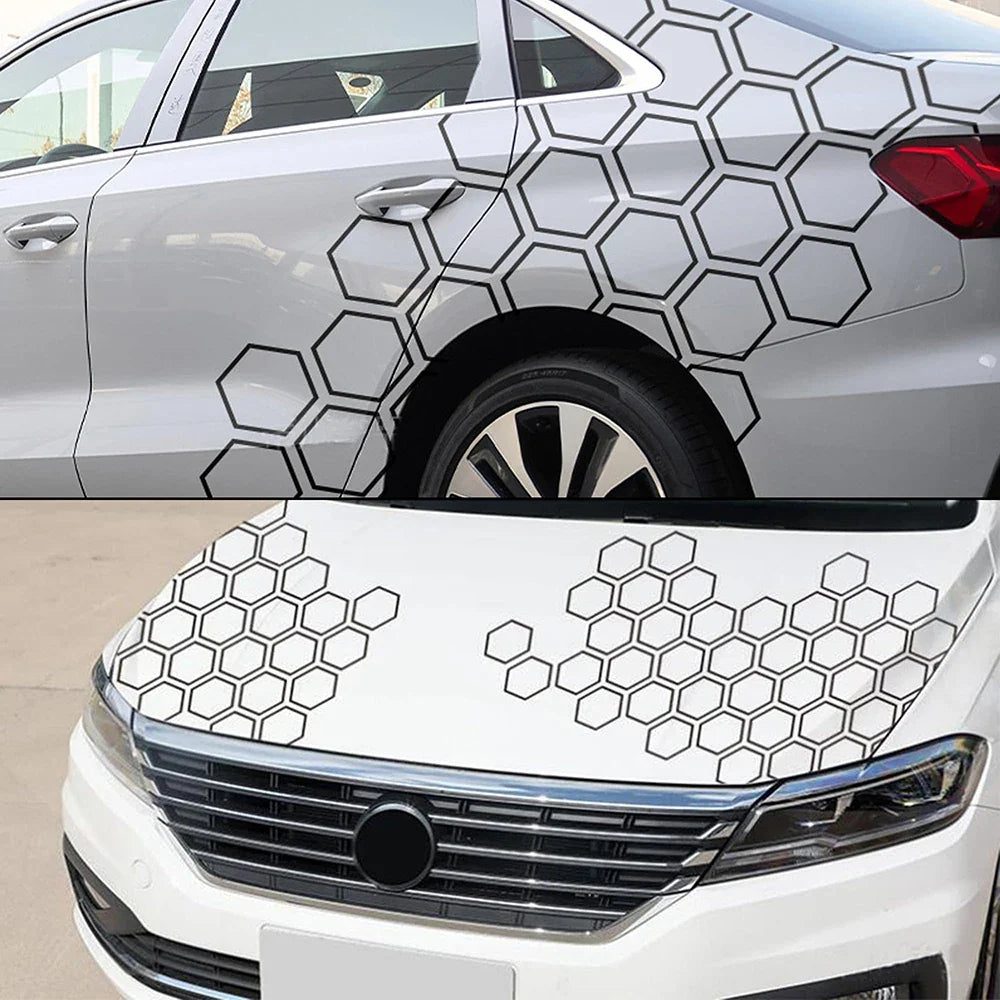 Universal Honeycomb Body Graphic Decal Film | Exterior Vinyl Decor Sticker for Cars & Trucks