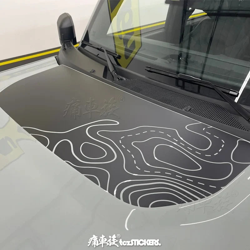 Custom Modified Hood Personality Vinyl Sticker for Ford Bronco | Special KK Film Wrap