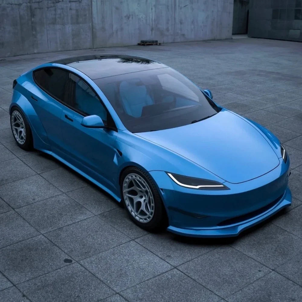 Precut Color Change PPF for Tesla Model 3 Highland (2024–2025) | Black & Glacier Blue PET Film