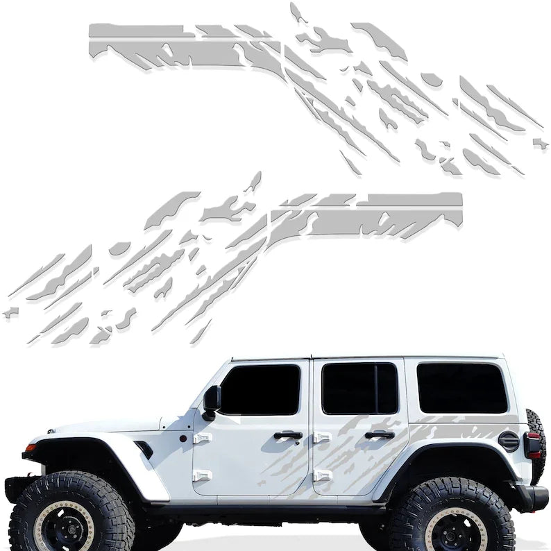 Jeep Wrangler JL 4-Door "Splash" Side Graphics Kit – 3M Vinyl Decal Wrap | 2018–2021 | Both Sides | 5 Colors