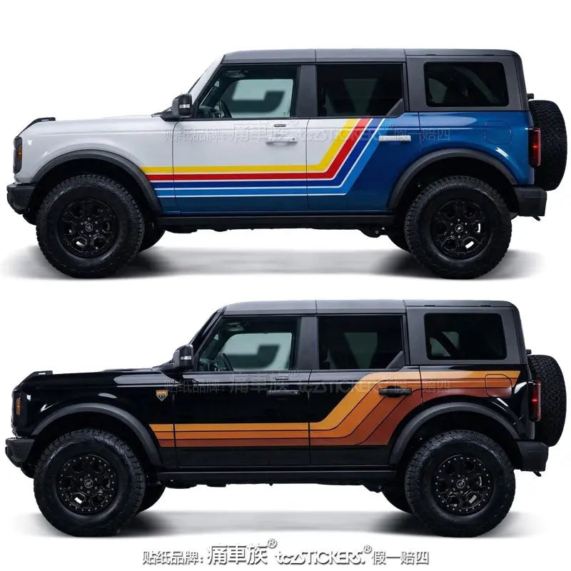 Full-Body Appearance Modification Sport Vinyl Decal Kit for Ford Bronco | Customized PVC Wrap