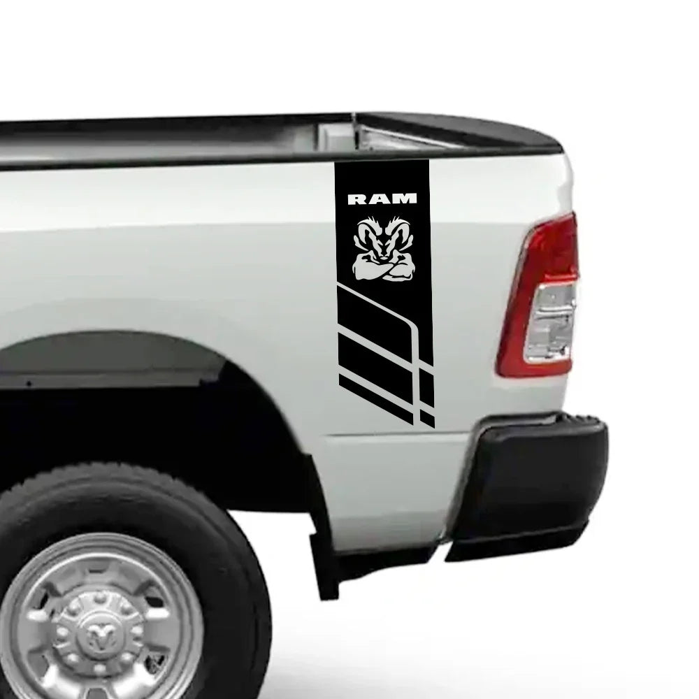 Back Door & Side Decal for Dodge RAM 1500 / 2500 HEMI Rebel 5.7L | Pickup Vinyl Sticker