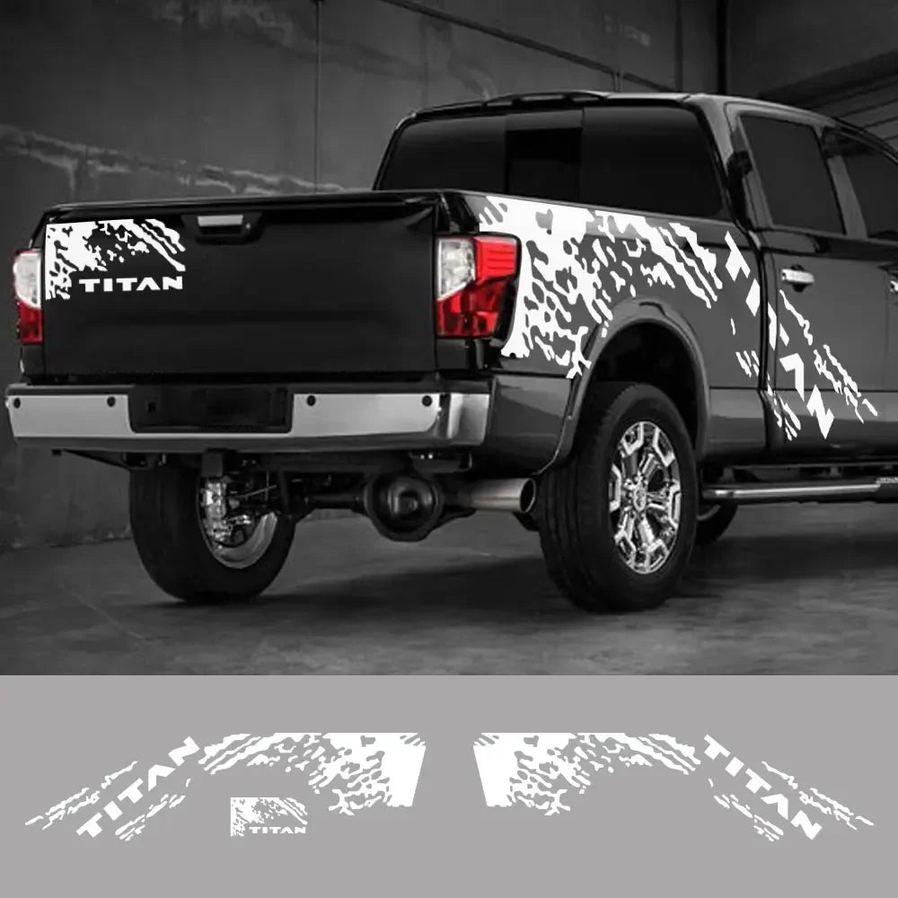 Splash Grunge Body Side Decal for Nissan Titan S / SL / SV / Platinum | 3-Piece Vinyl Truck Graphics
