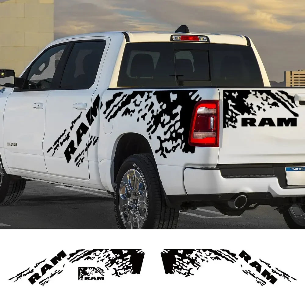 Splash Grunge Body Side Decal for Dodge RAM 1500 Rebel / RTX | 3-Piece Matte Vinyl Kit