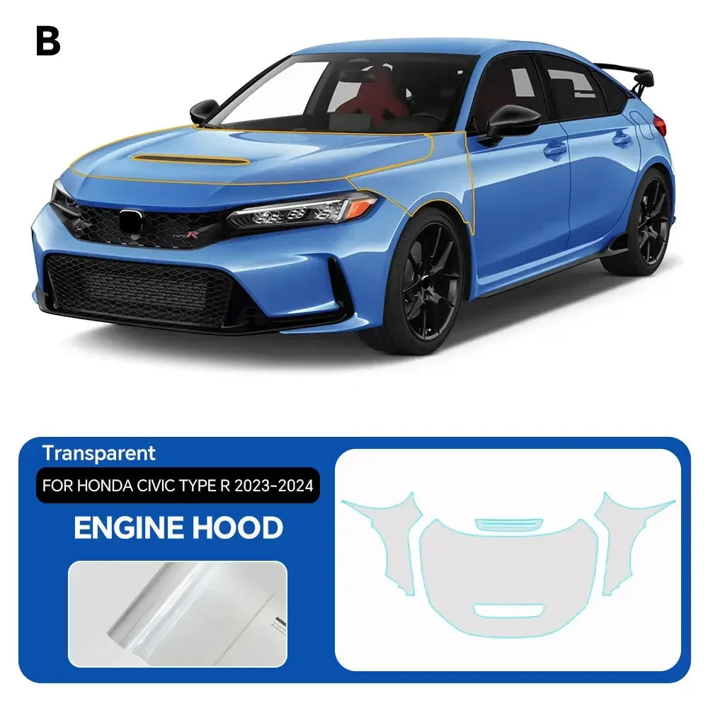 Precut PPF for Honda Civic Type R (2023–2024) | TPU Paint Protection Film Clear Bra
