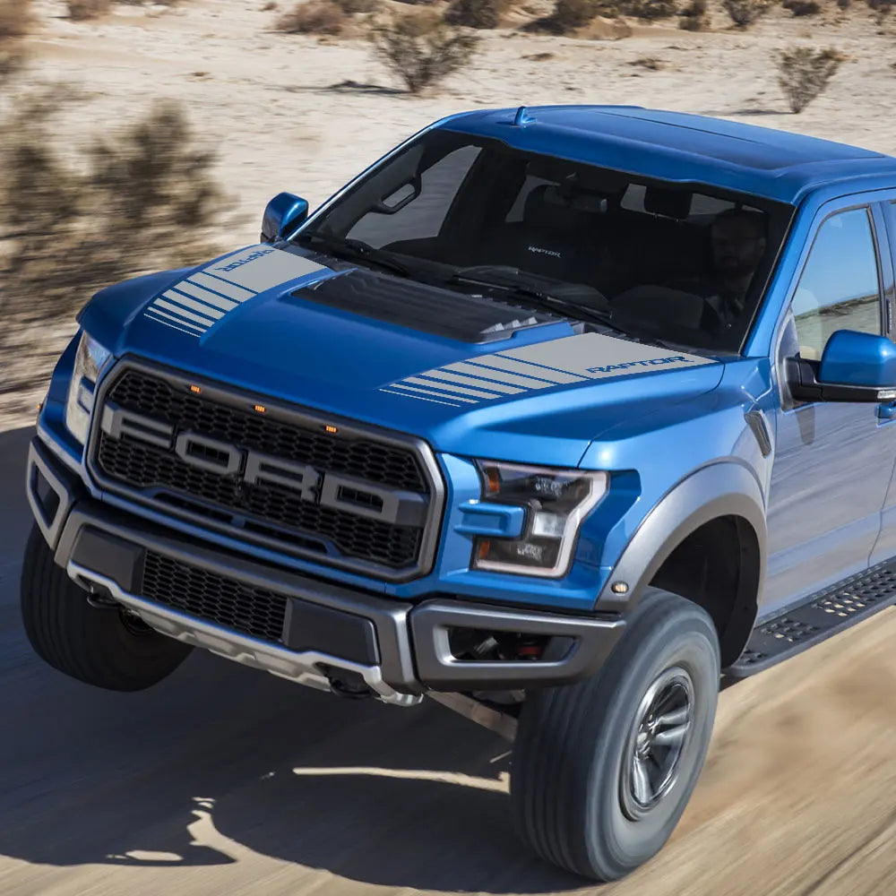 Ford Ranger Raptor & F-150 Hood Bonnet Decal Set – Vinyl Film Sticker (2 Pcs) | 2015–2020, 12 Finishes