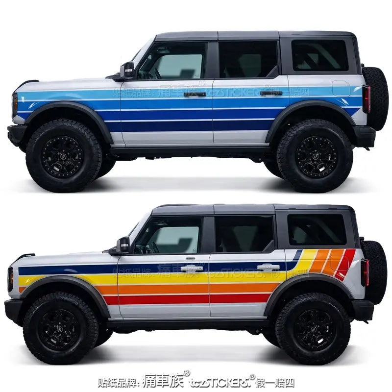 Full-Body Appearance Modification Sport Vinyl Decal Kit for Ford Bronco | Customized PVC Wrap