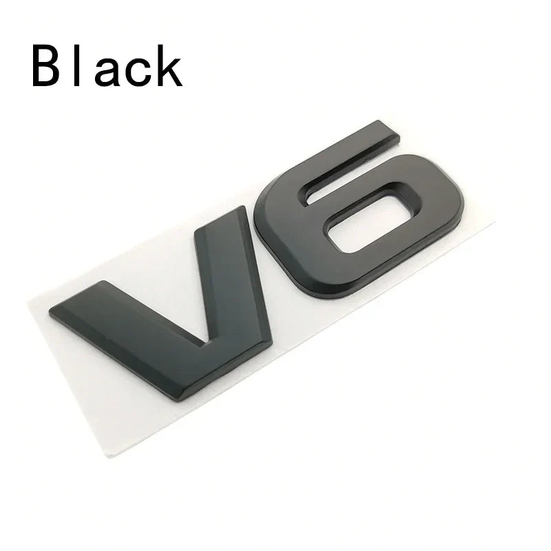 3D V6 Logo Badge Emblem | Universal Auto Decal for Mercedes, BMW, Audi, Ford & More