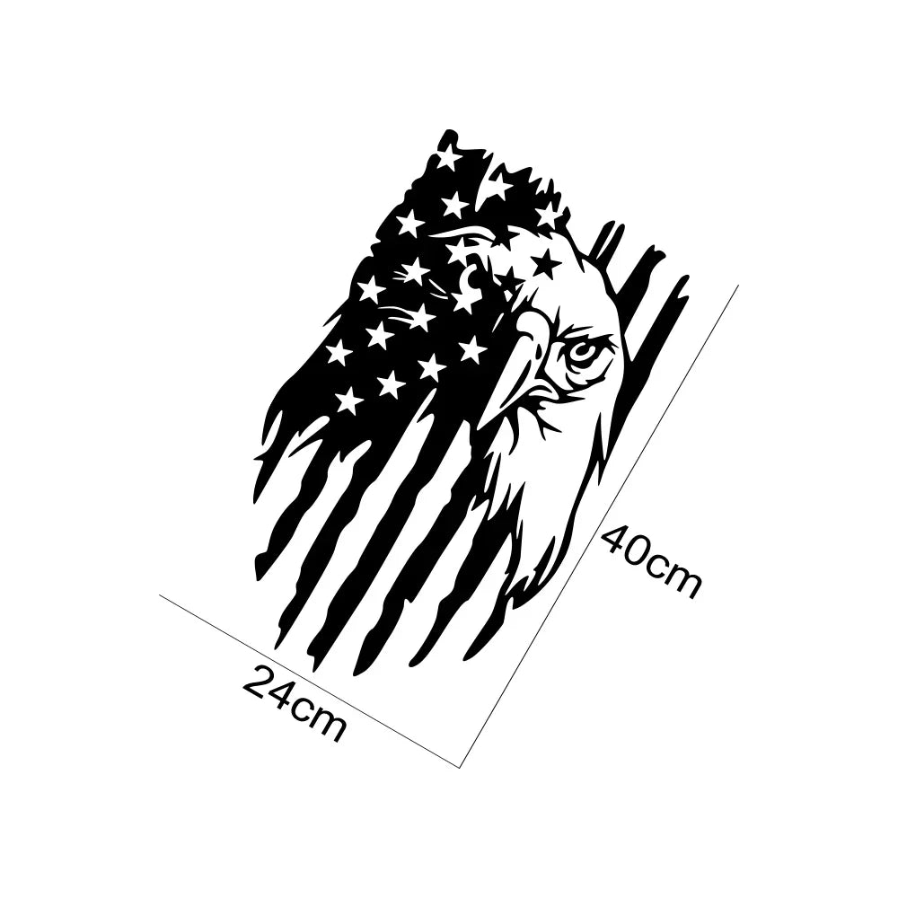 American Bald Eagle Flag Tailgate Decal – Pickup Truck Vinyl Sticker | Ford F-150, Tacoma, Hilux, D-Max, Dodge Ram
