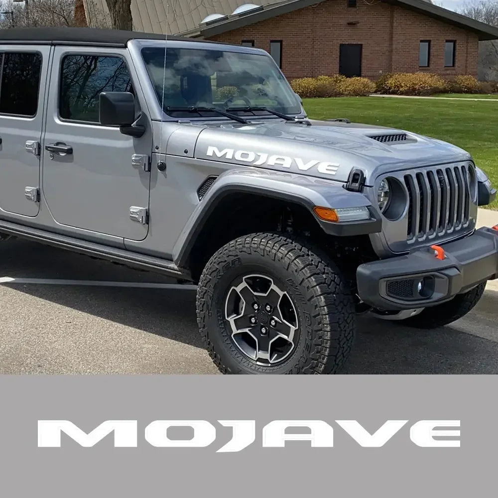 Jeep Gladiator Mojave Hood Decal – Vinyl Letter Graphic Sticker Set | Engine Hood Cover (2 Pcs)