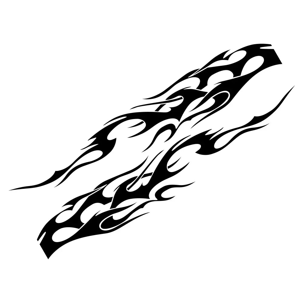 Flame Graphics Side Body Sticker | 2-Piece Universal Vinyl Sports Racing Decal