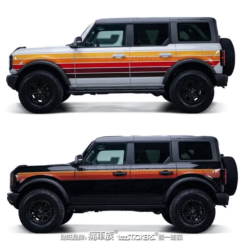 Full-Body Appearance Modification Sport Vinyl Decal Kit for Ford Bronco | Customized PVC Wrap