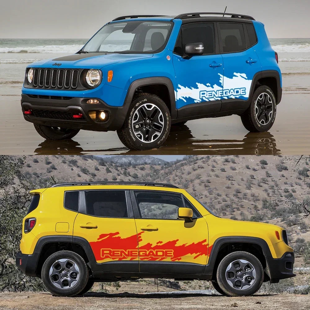 Splash Motor Door Side Skirt Decal for Jeep Renegade / JK | 2-Piece Vinyl Film Graphic