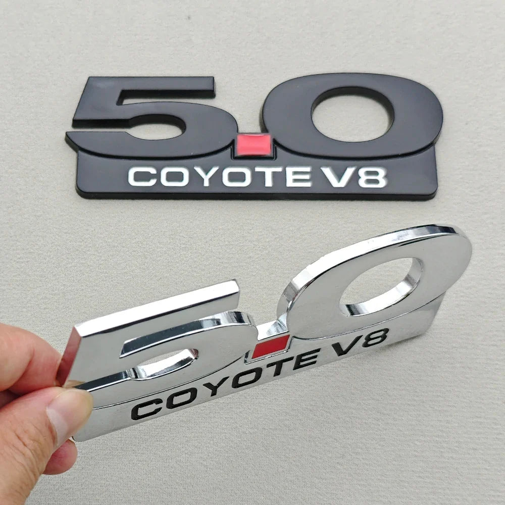3D Metal 5.0 COYOTE V8 Badge | Grille, Trunk & Fender Emblem for Ford Mustang
