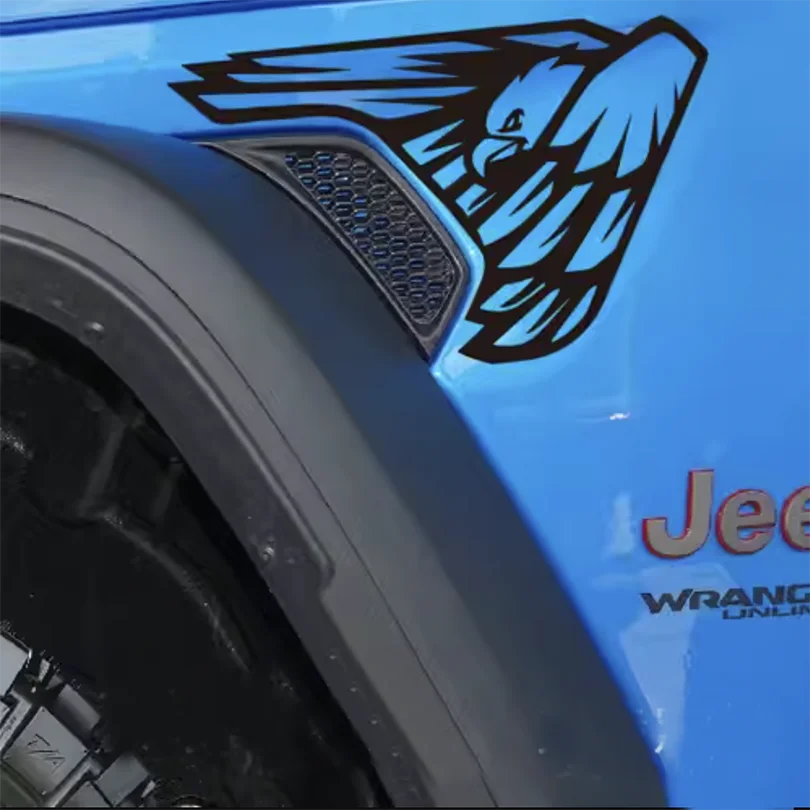 Eagle, Mountain Topo & Honeycomb Fender Vent Decal for Jeep Wrangler JL / Gladiator JT (2018–2023) | Vinyl Graphics