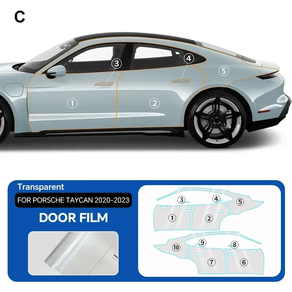 Precut PPF for Porsche Taycan (2020–2023) | 9-Mil TPU Paint Protection Film Clear Bra