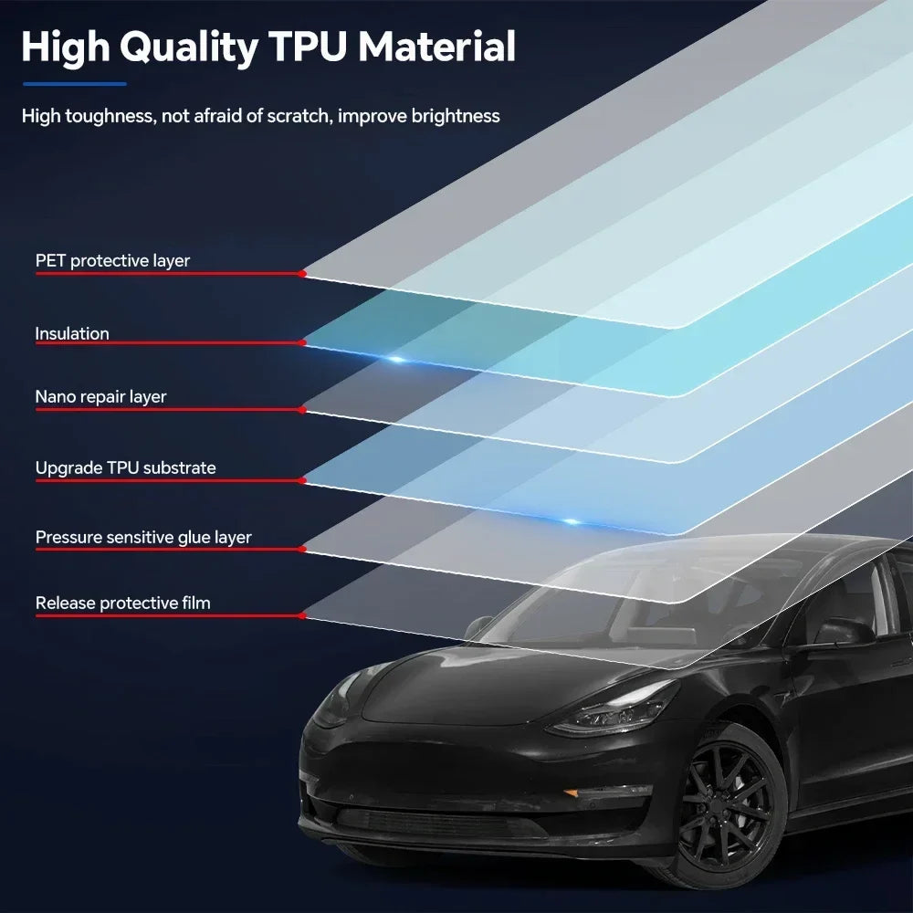 Precut PPF for Tesla Model 3 (2020–2023) | TPU Headlight, Mirror, Door Handle & Tail Light Film