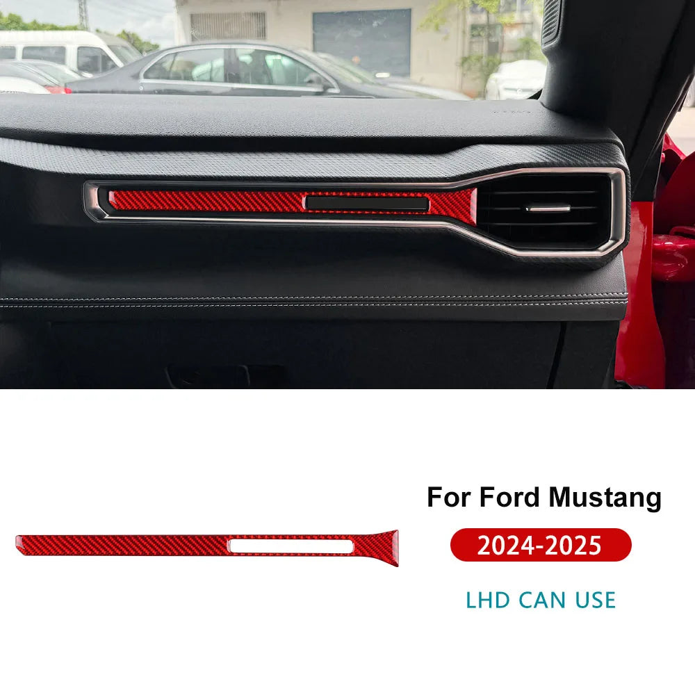Real Soft Carbon Fiber Interior Trim for Ford Mustang GT / Dark Horse / EcoBoost (2024-2025)