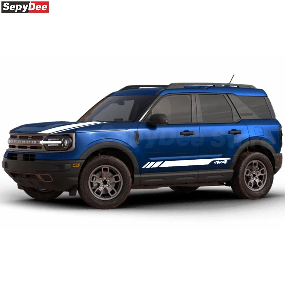 4x4 Hood & Door Side Stripe Decal Kit for Ford Bronco Sport | Full Body Vinyl Tuning Graphics