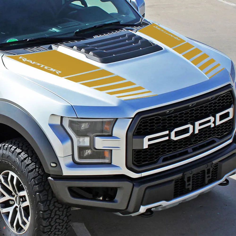 Ford Ranger Raptor & F-150 Hood Bonnet Decal Set – Vinyl Film Sticker (2 Pcs) | 2015–2020, 12 Finishes