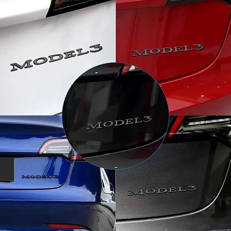 Original 3D ABS Letter Logo Emblem for Tesla Model 3 / Model Y | Rear Tailgate Trunk Badge