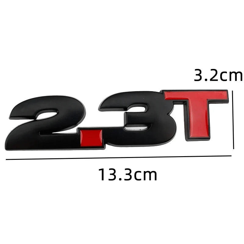 3D Metal 2.3T Displacement Badge for Ford Mustang GT / Shelby EcoBoost | Emblem Sticker