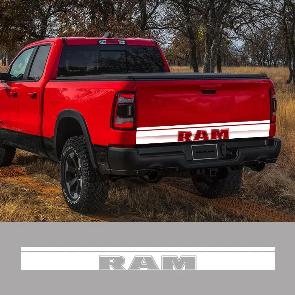 Rear Tailgate Letter Graphic Decal for Dodge RAM 1500 / 2500 | Custom Vinyl Truck Sticker