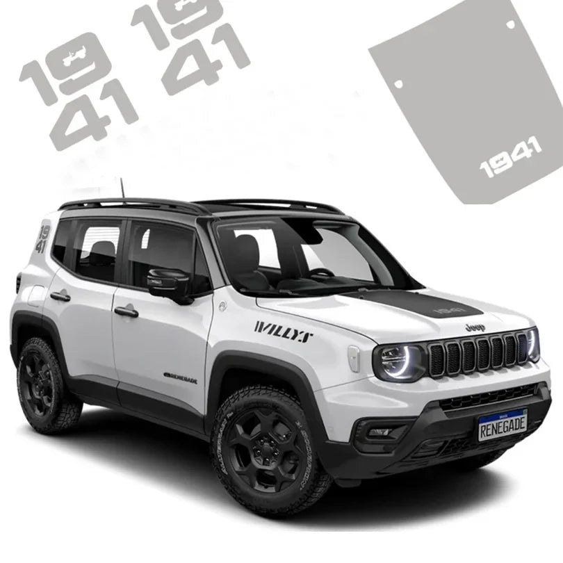 1941 Heritage-Style Hood Scoop Decal for Jeep Renegade (2016–2025) | Precut Vinyl Graphics