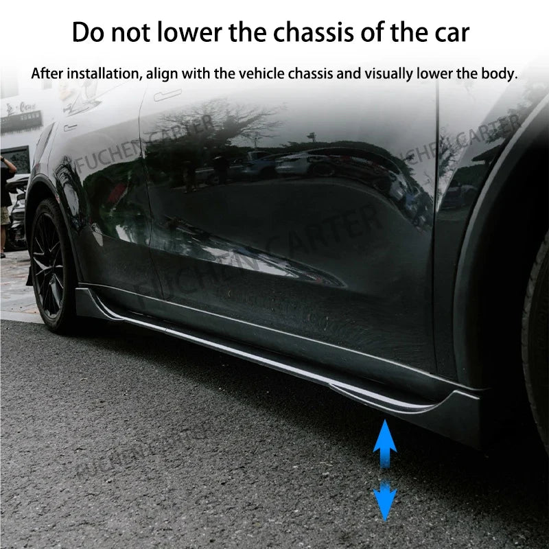 ABS Side Skirt Extension Body Kit for Tesla Model Y Juniper (2025) | Fast Aero Gloss Finish