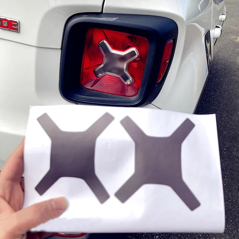Angry Eyes Headlight & Dark Smoke Tail Light Decal for Jeep Renegade (2015–2022) | Matte Black Vinyl